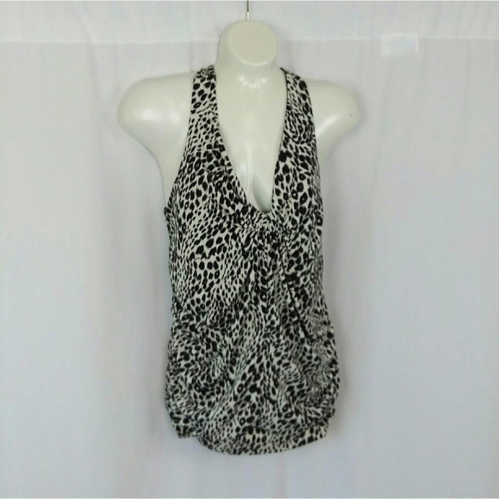 Charlotte Russe Animal Print Y2K Clubwear Edgy Plunge Neck Sexy Chic Halter Top